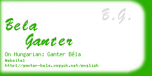 bela ganter business card